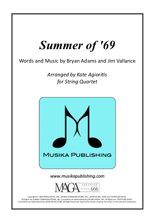 Summer of '69 - String Quartet
