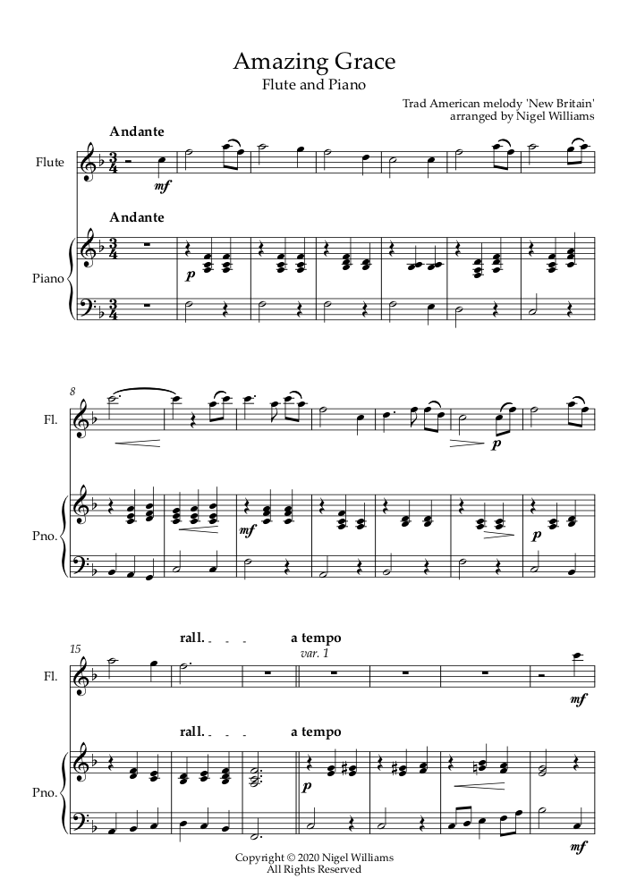 Thumbnail: Amazing Grace - Flute and Piano