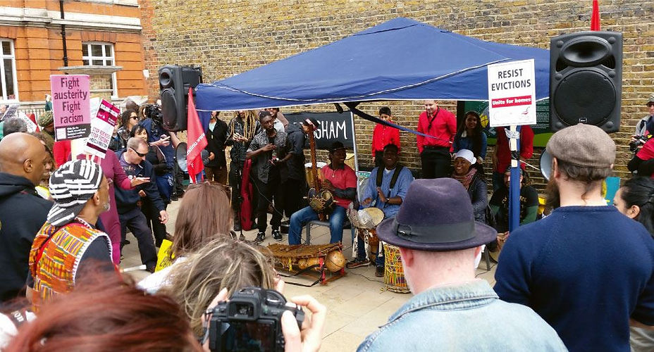 Windrush Square Campaigners enjoy musical interlude.jpeg