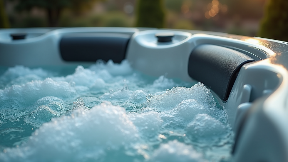 Close-up view of hot tub jets and water bubbles