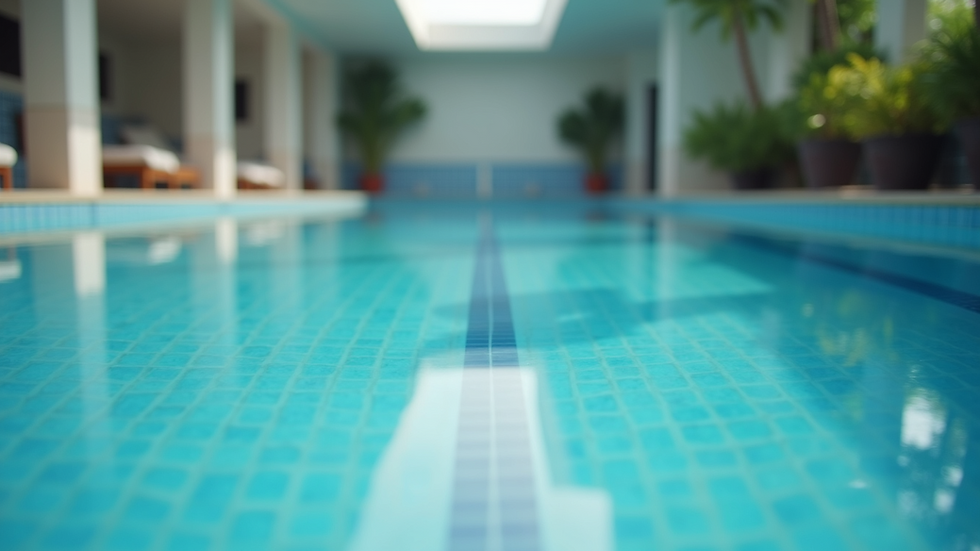 Eye-level view of a professionally closed swimming pool