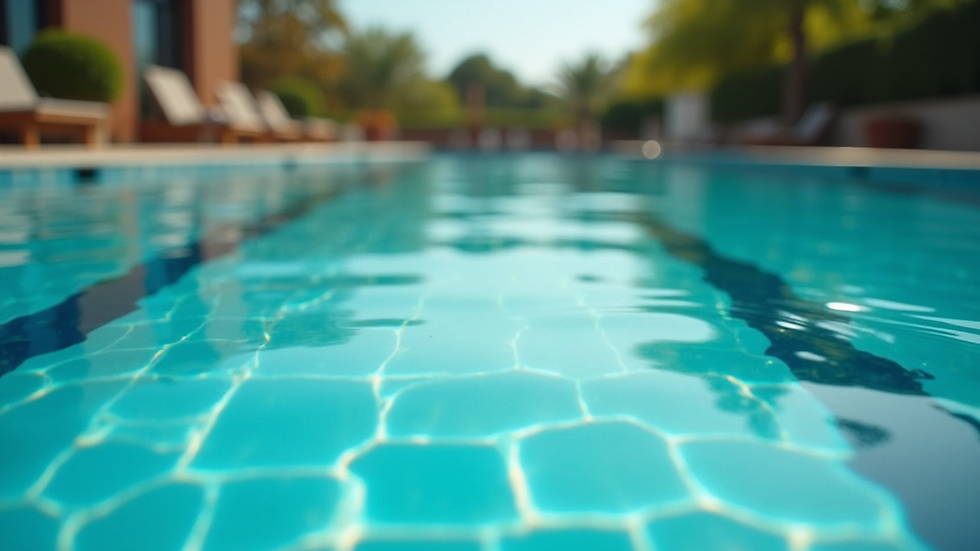 Eye-level view of a beautifully maintained swimming pool