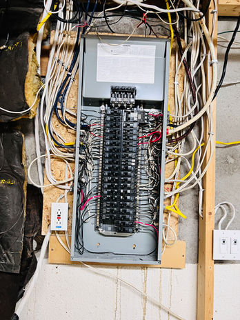 An illuminated display on the 200 Amps electric panel, indicating the current electrical load and providing convenient monitoring.