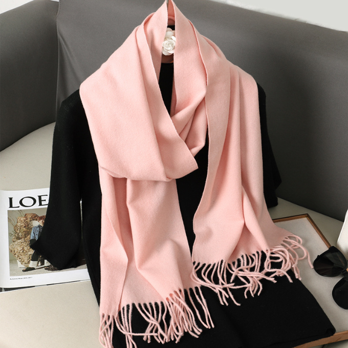 Thumbnail: 62Color Solid Women Winter Scarf Warm Thicken Cashmere Shawl Outdoor Fashion