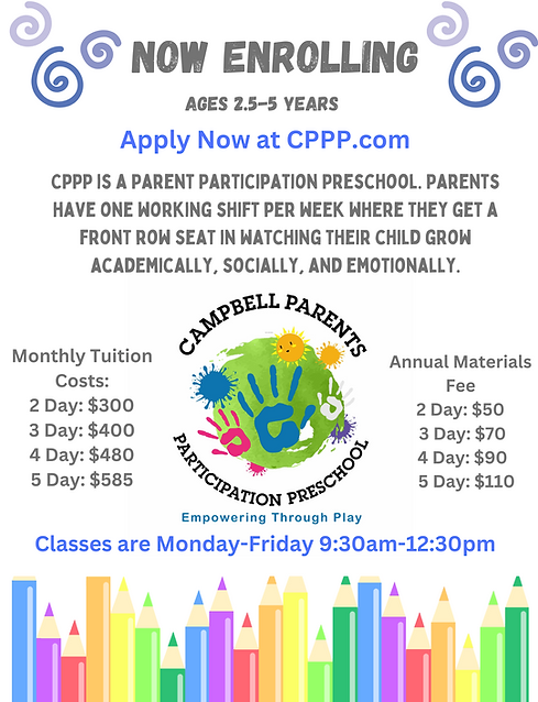 Parent Participation Preschool Enrollment Fee