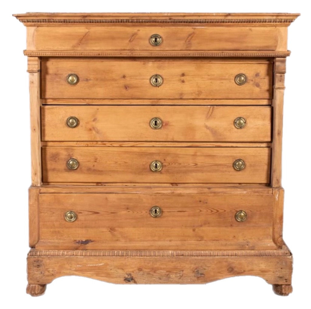 Danish Classical Pine Chest of Drawers 19th c.