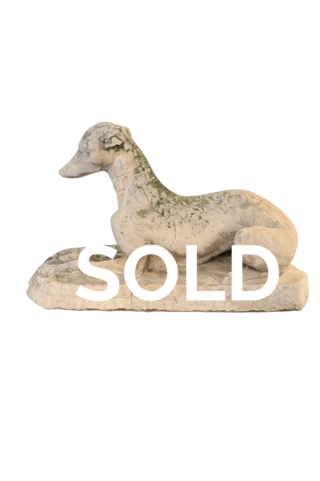 English stone dog garden ornament
