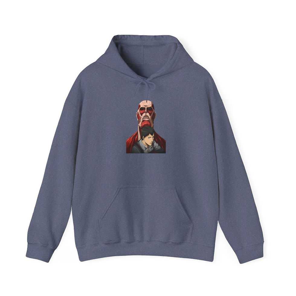 Thumbnail: Unisex Heavy Blend JL Anime Hooded Sweatshirt - Attack on Titan Colossal Titan