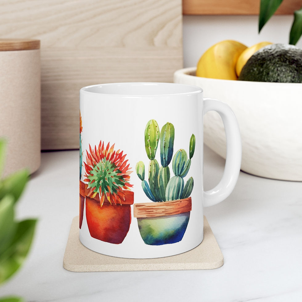 Miniatura: Ceramic Mug 11oz, Cactus Mug - Father's Day Gift - Mother's Day Gift
