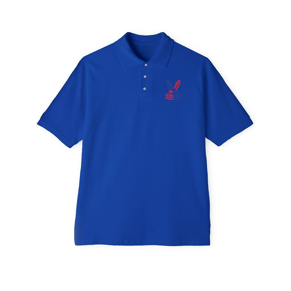 Miniatura: Men's Piqué Polo  PSYYHO BUNNYTON Dominican Flag Colors in Logo