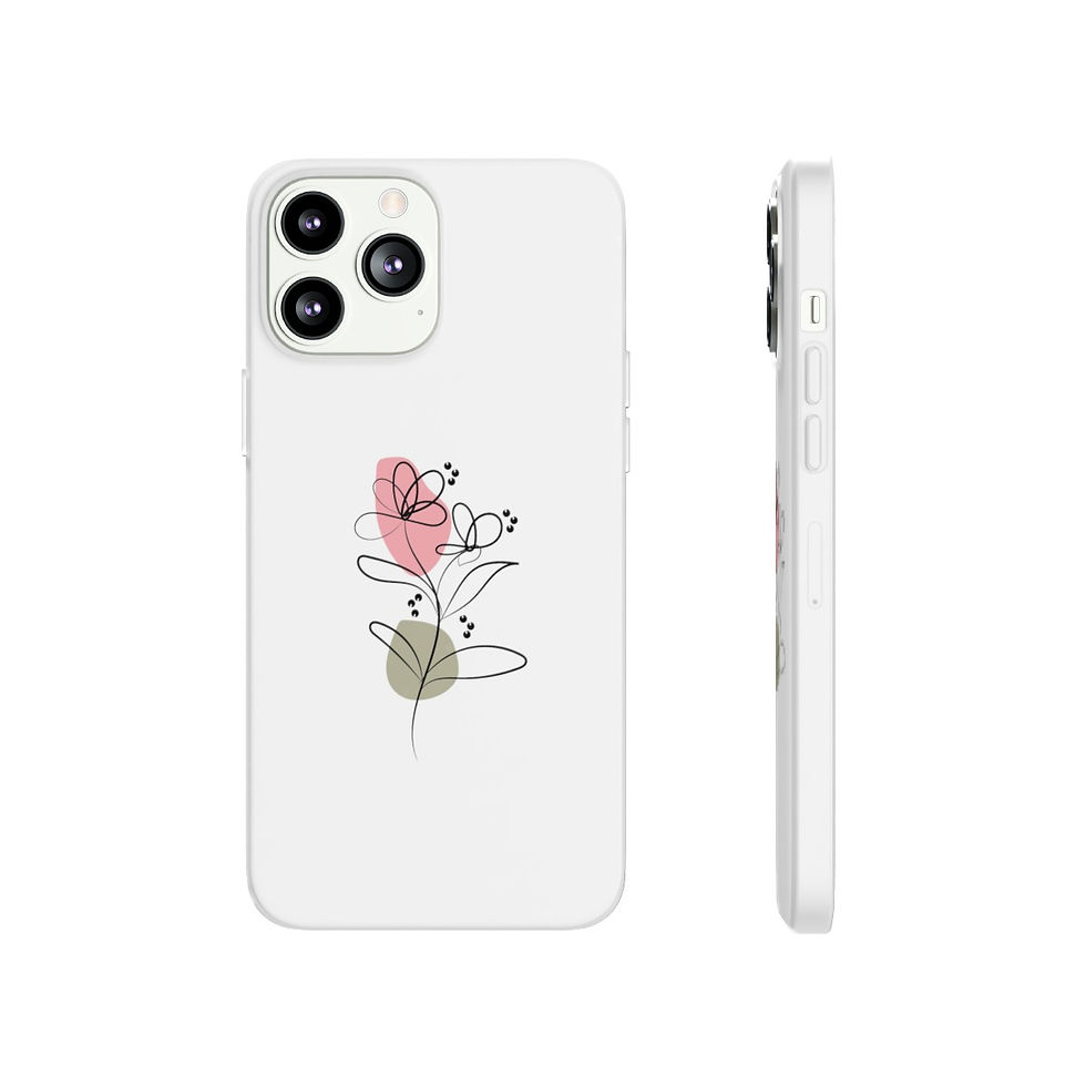 Flower Line Art Case Flexi Aesthetic Minimalist Cover for iPhone and Samsung