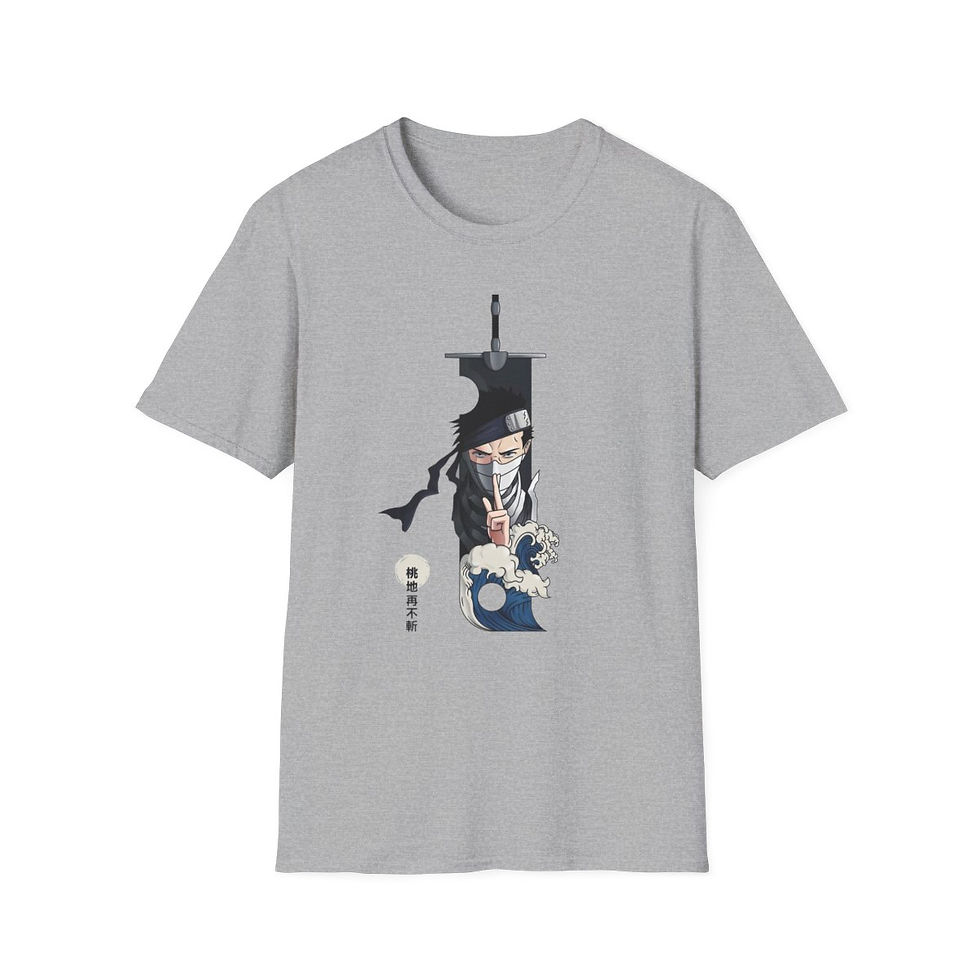 Thumbnail: Unisex JL Anime T-Shirt Softstyle Front and Back Printed - Zabuza Momochi