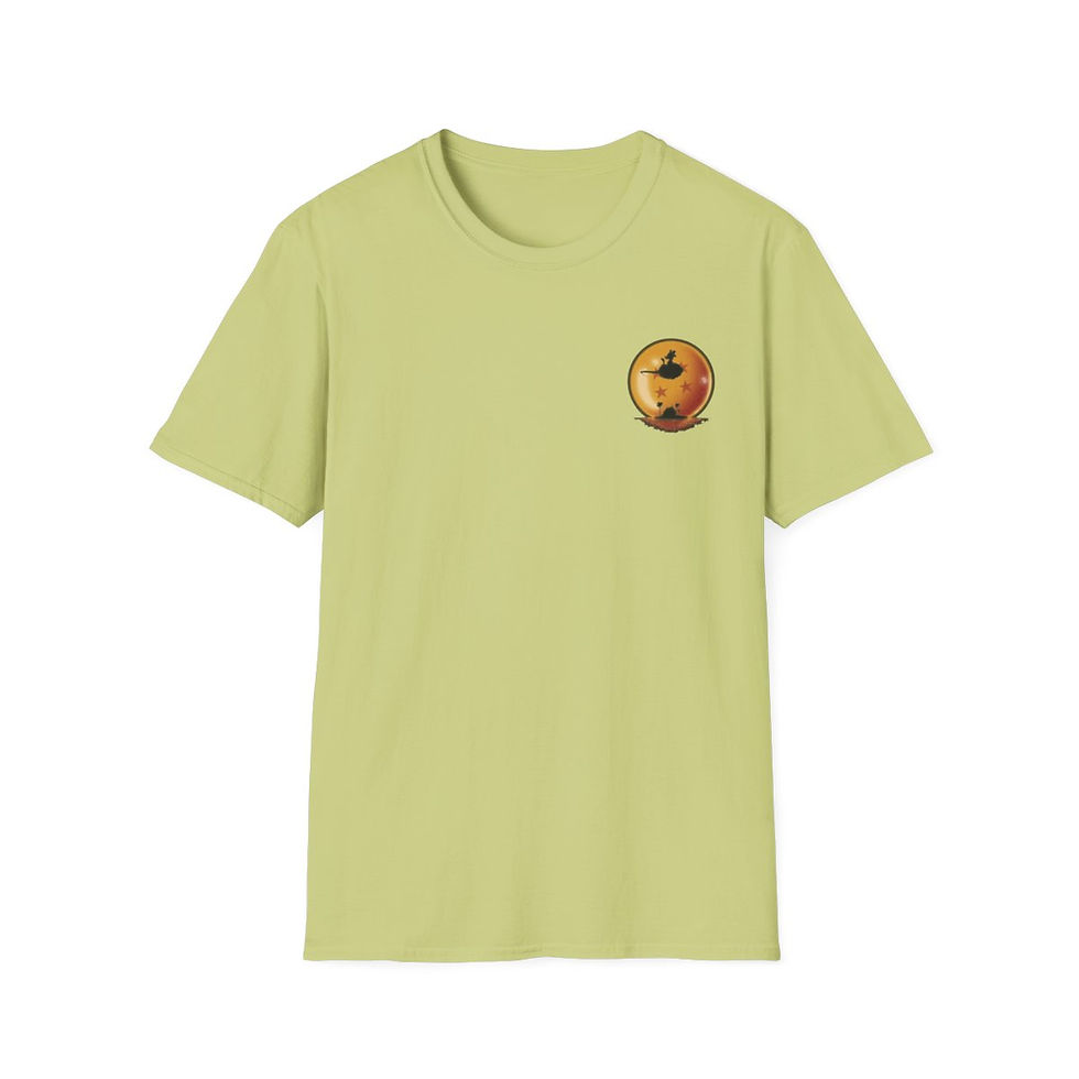 Miniatura: Unisex JL Anime T-Shirt Softstyle Front and Back Printed - Goku on Flying Cloud