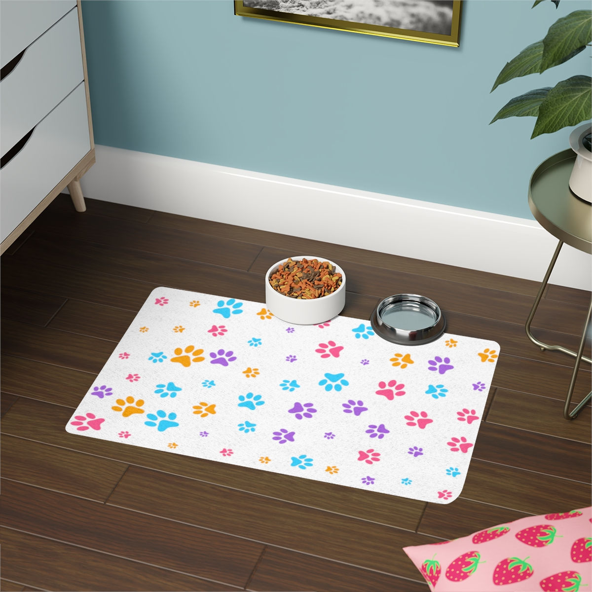 Pet Food Mat Non-Slip Waterproof Pet Food Mat, Dog Mat for Food and Water(12x18)