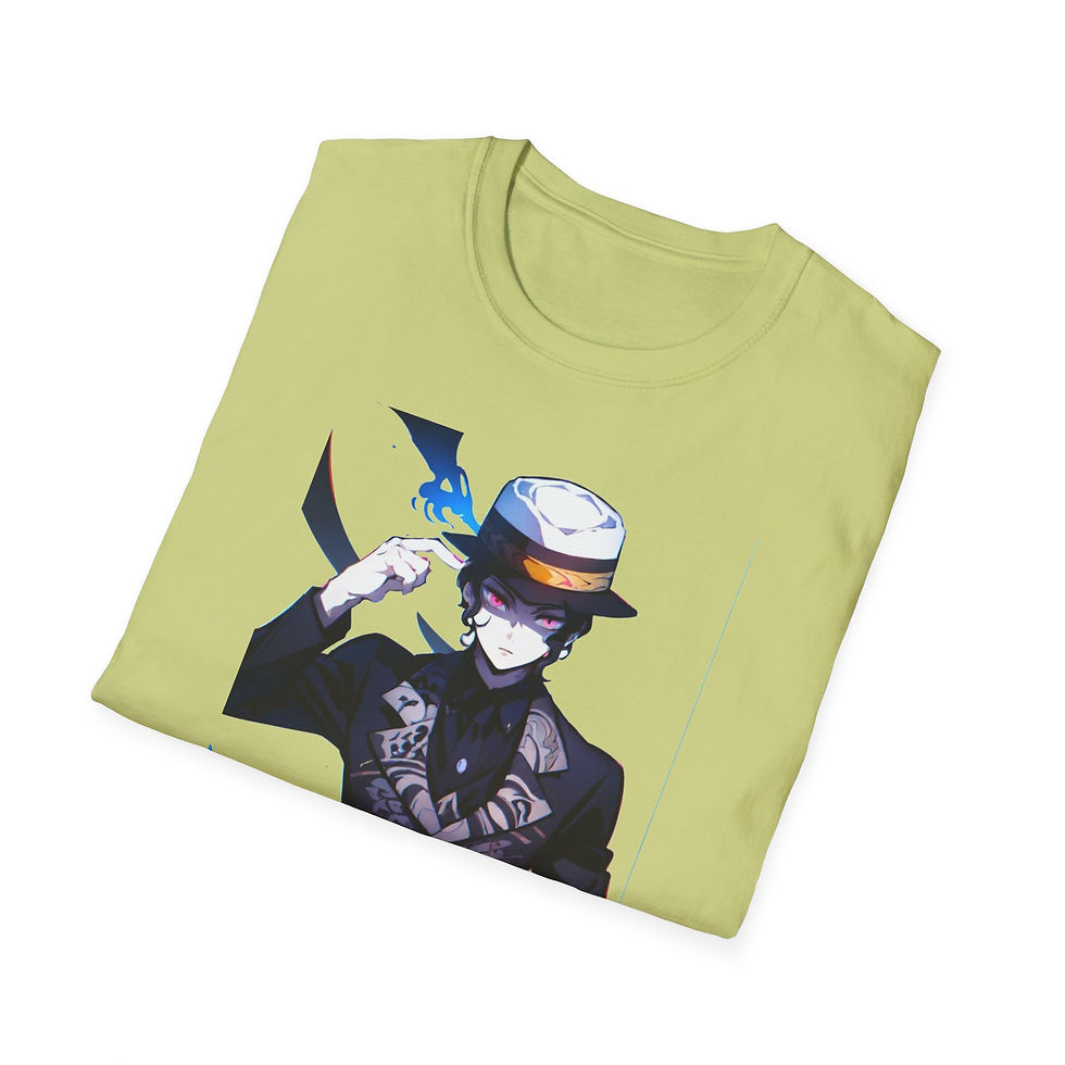 Miniatura: Unisex JL Anime T-Shirt Softstyle Back and Front Printed - KnY Muzan Kibutsuji