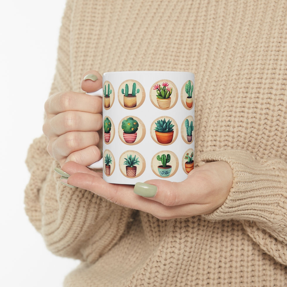 Plant Mug, Succulent Coffee Mug, Botanical Coffee Cup, Gardening Lover Mug
