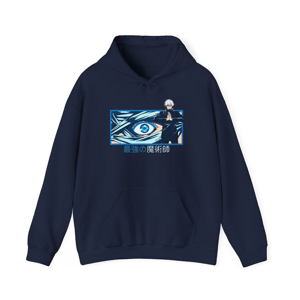 Miniatura: Unisex Heavy Blend JL Anime Hooded Sweatshirt - JJK Satoru Gojo Six Eyes