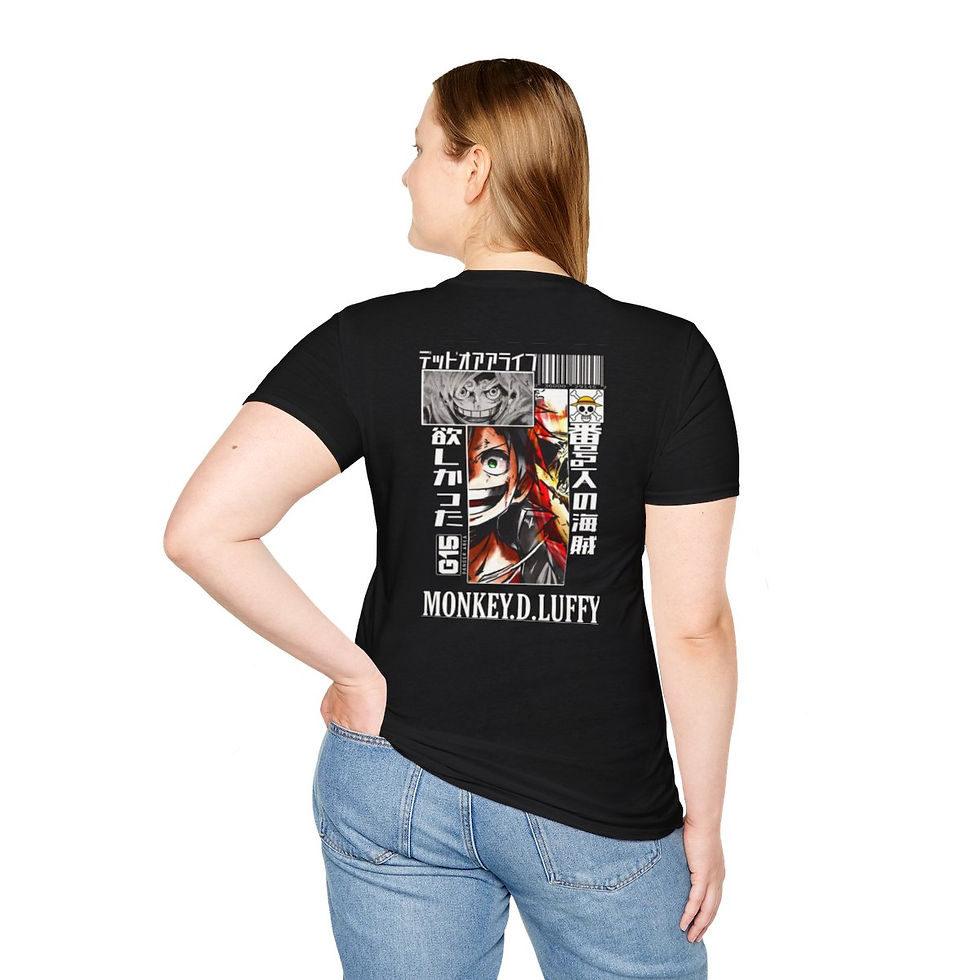 Thumbnail: Unisex JL Anime T-Shirt Softstyle - One Piece Front and Back Printed