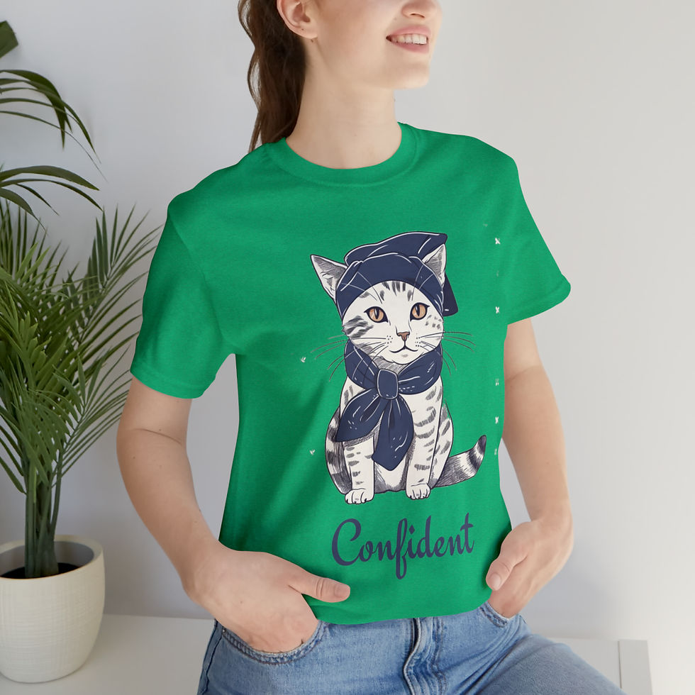 Miniatura: Confident Cat Tee, Unisex Jersey Short Sleeve Tee, Cat Lovers Tee