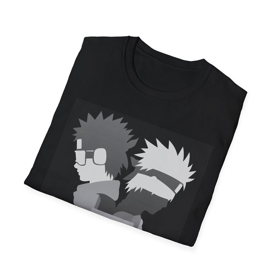 Miniatura: Unisex JL Anime T-Shirt Softstyle - Obito vs Kakashi