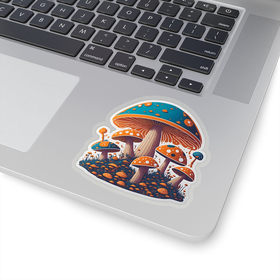 Kiss-Cut Stickers, colorful mushrooms stickers, aesthetic stickers, trendy
