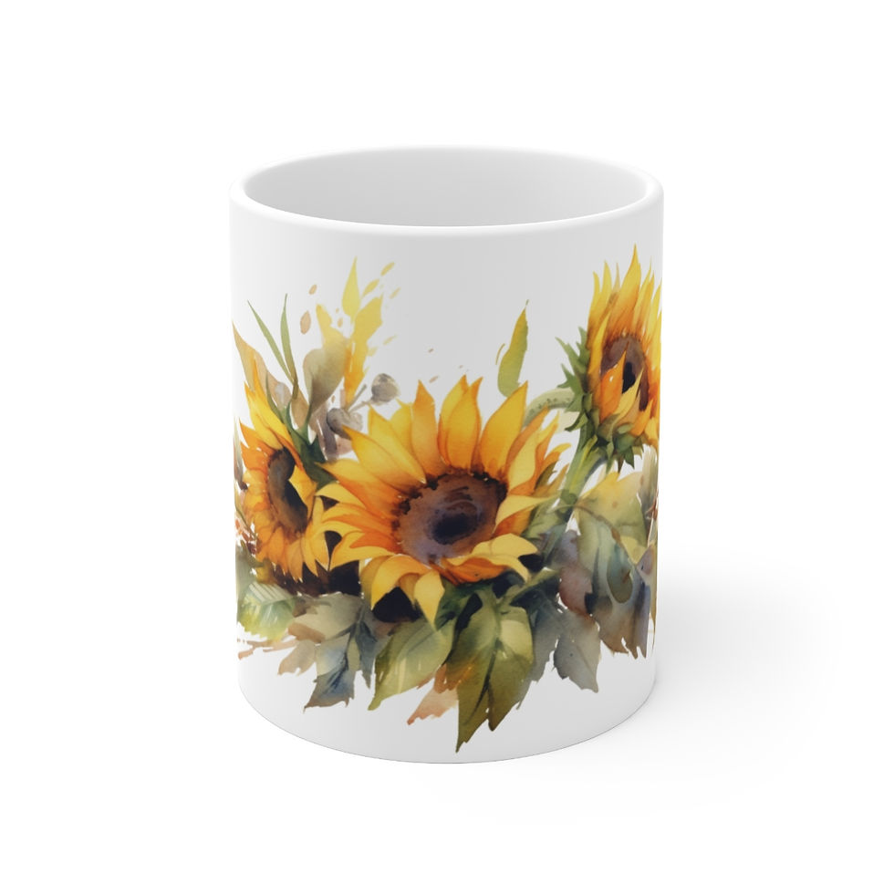 Thumbnail: Ceramic Mug 11oz, Sunflowers Mug - Father's Day Gift - Mother's Day Gift