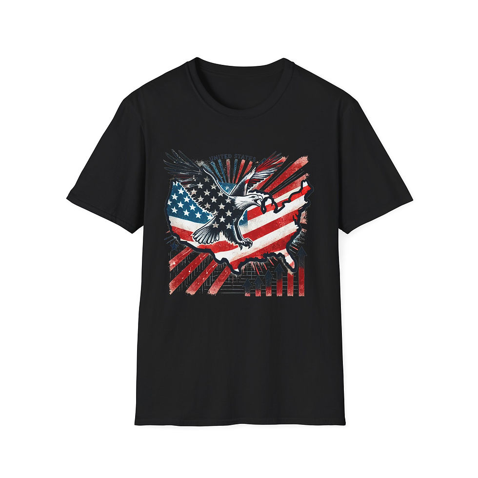 Miniatura: Patriotic Eagle Graphic T-Shirt, Independence Day Gift, USA Tee, Vintage Style