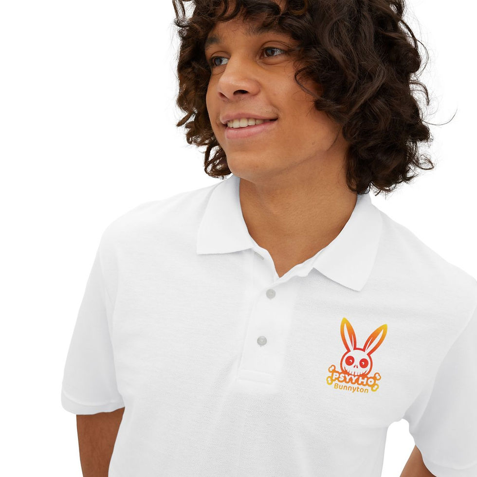Miniatura: Men's Piqué Polo  PSYYHO BUNNYTON On Fire Logo