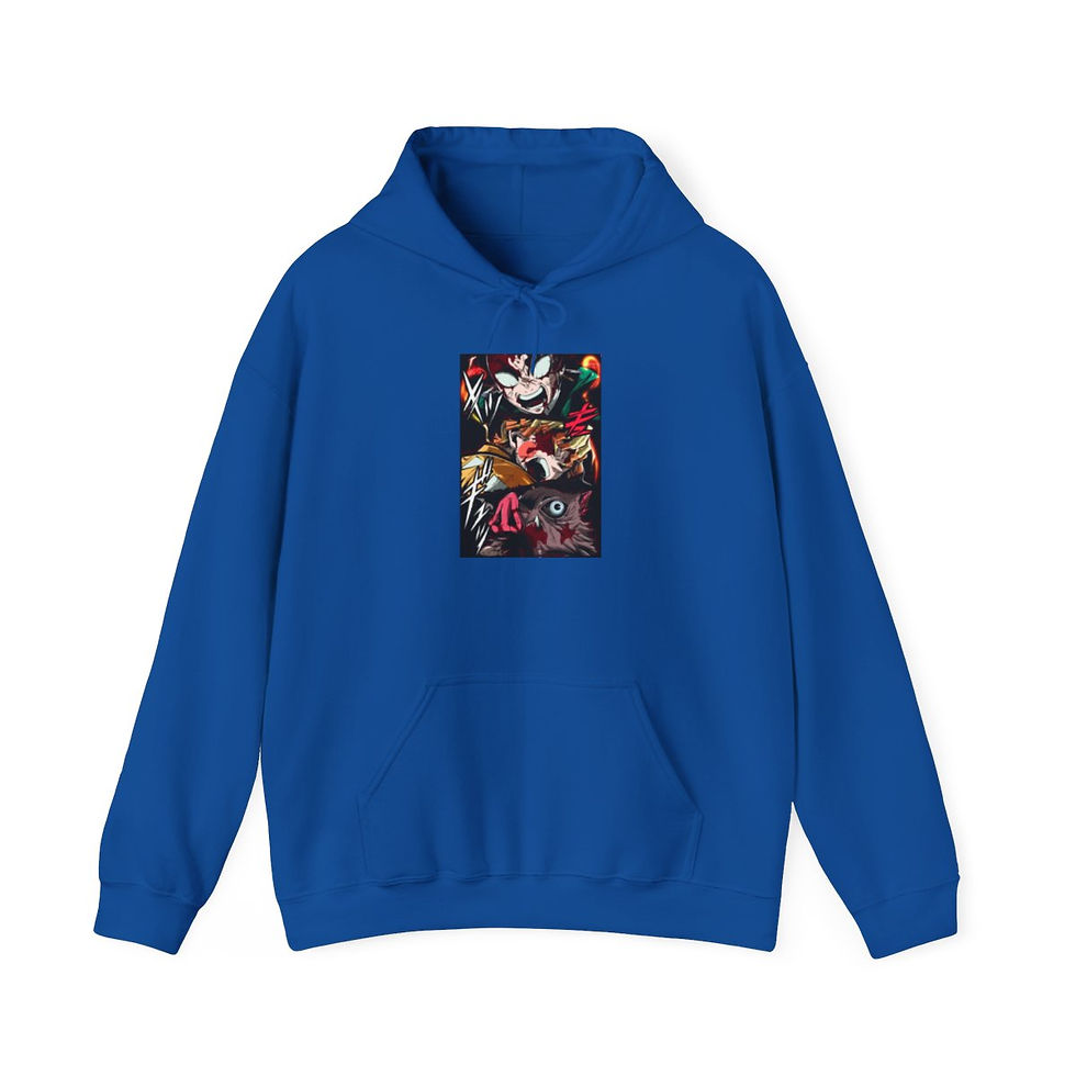 Miniatura: Unisex Heavy Blend JL Anime Hooded Sweatshirt - Tanjiro, Inozuke and Zenitsu