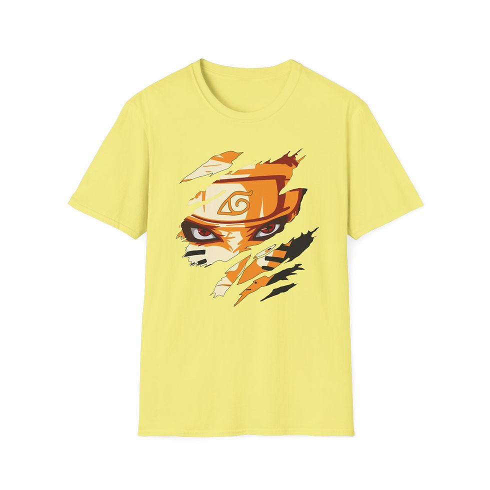 Miniatura: Copy of Unisex JL Anime T-Shirt Softstyle Back & Front Printed - Naruto