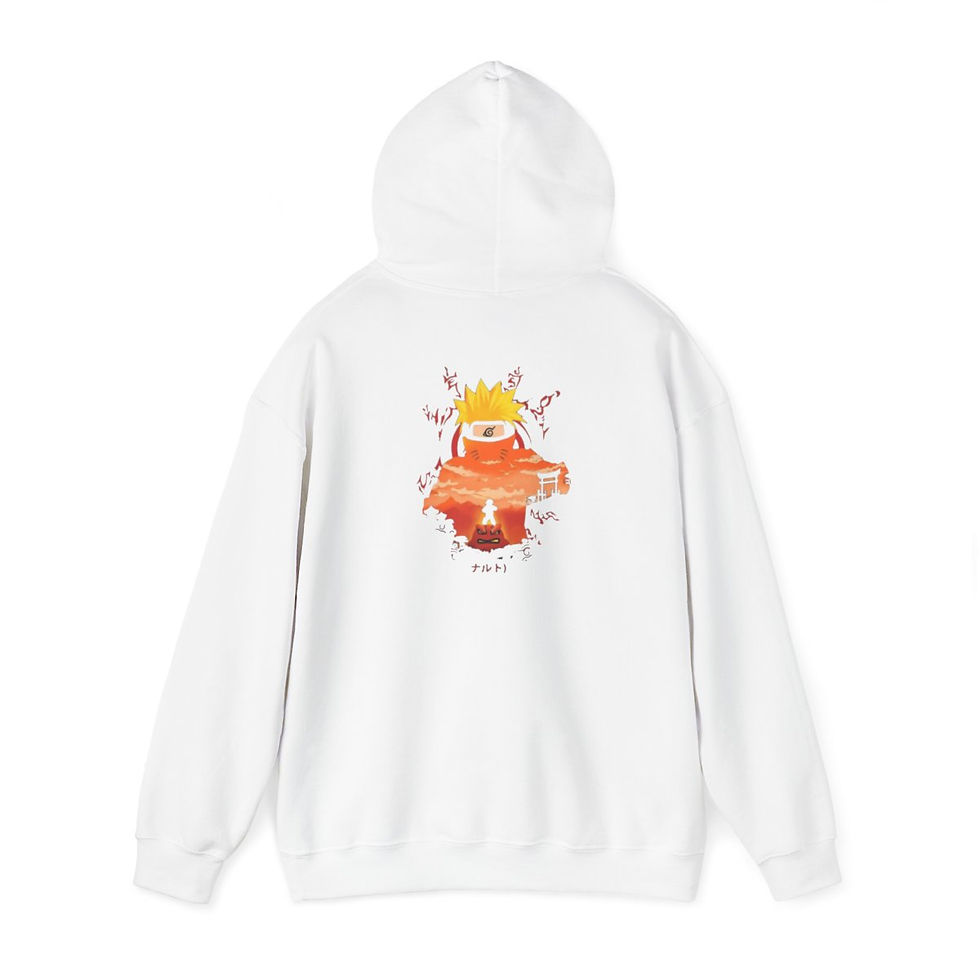 Thumbnail: Unisex Heavy Blend JL Anime Hooded Sweatshirt - The hero of the hidden leaf