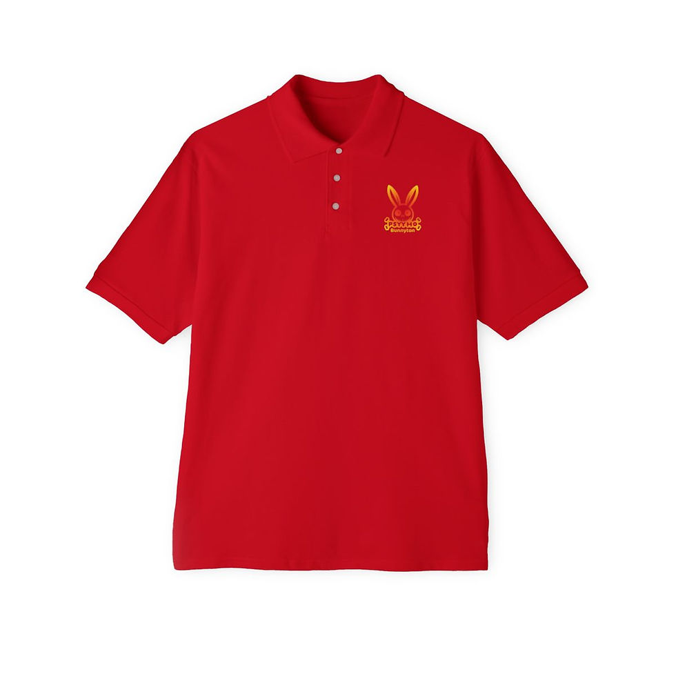 Miniatura: Men's Piqué Polo  PSYYHO BUNNYTON On Fire Logo