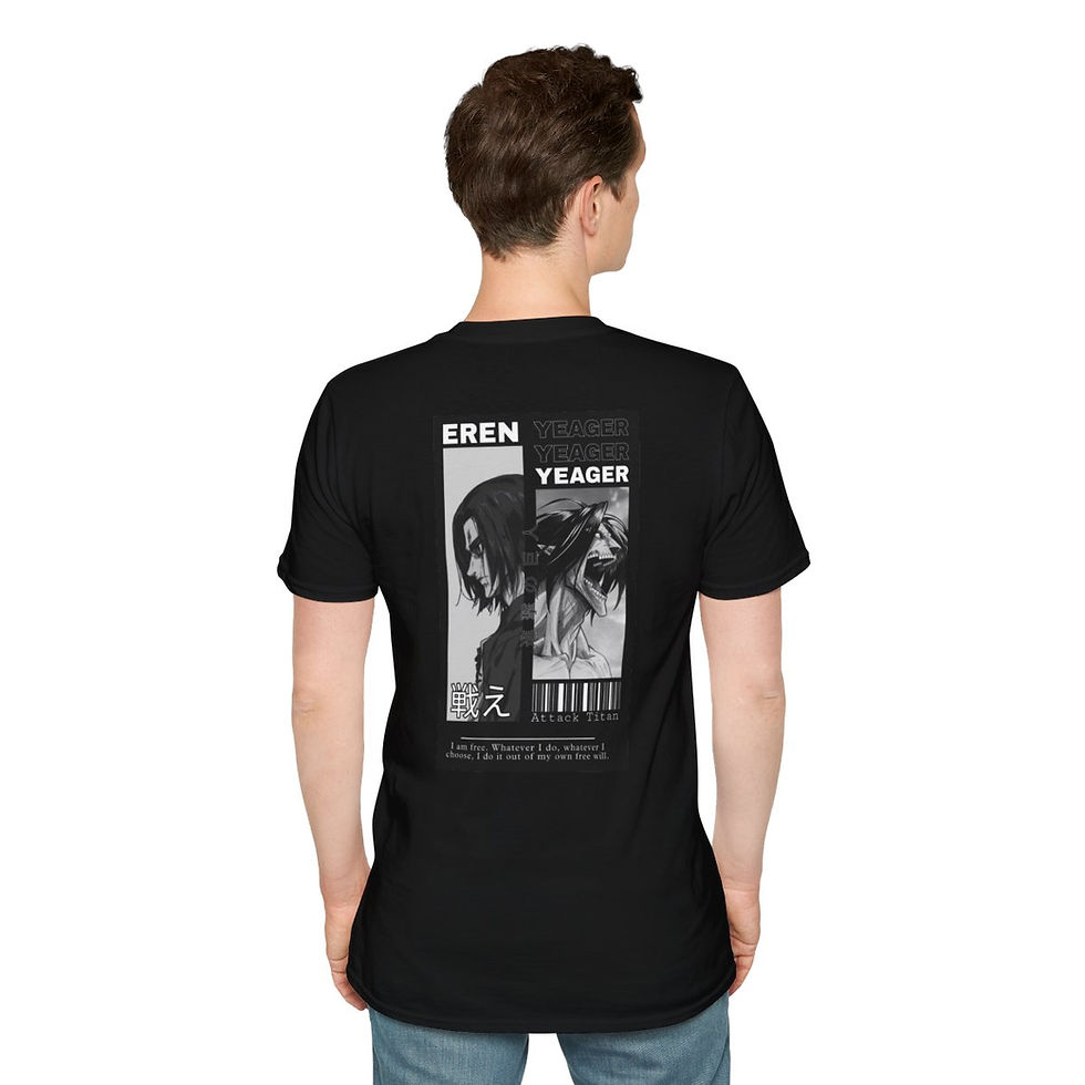 Thumbnail: Unisex JL Anime T-Shirt Softstyle - Eren - Attack on Titan