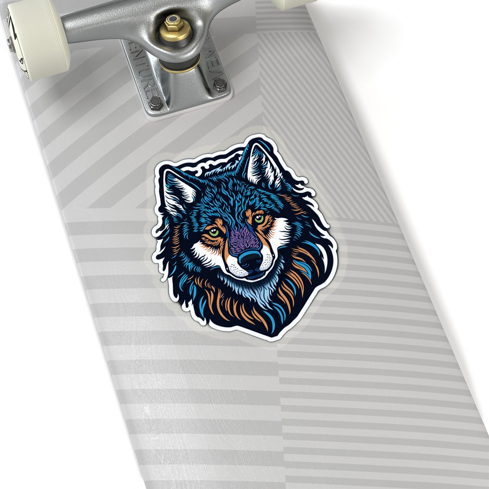 Kiss-Cut Stickers, colorful wolf stickers, aesthetic stickers, trendy stickers