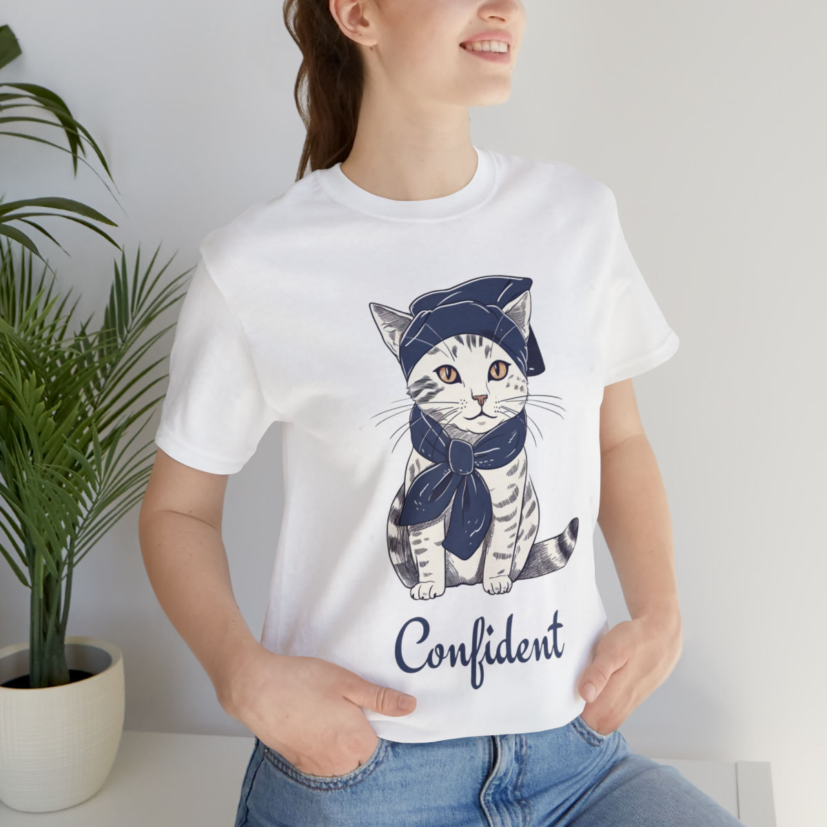 Confident Cat Tee, Unisex Jersey Short Sleeve Tee, Cat Lovers Tee