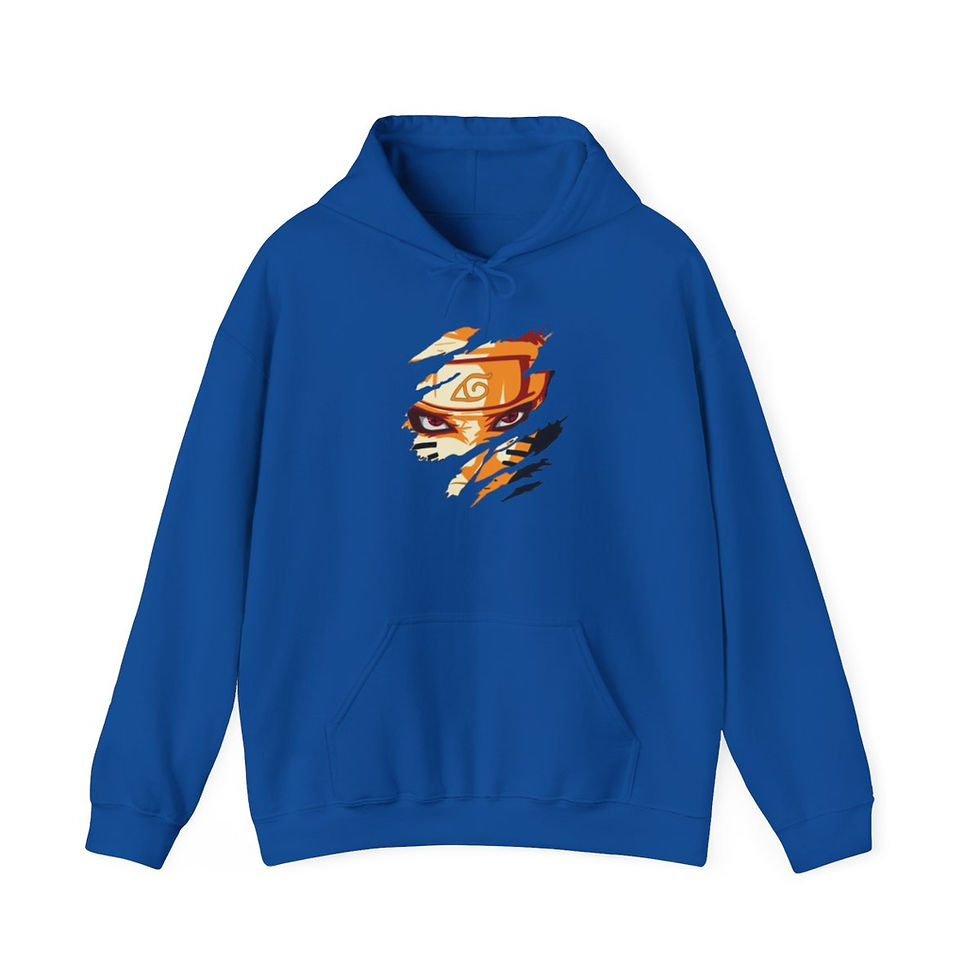 Thumbnail: Unisex Heavy Blend JL Anime Hooded Sweatshirt - The hero of the hidden leaf