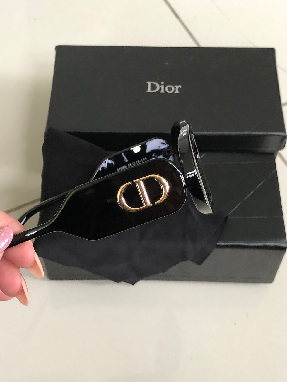 Miniatura: Gafas dior negras con estuche, paño y caja 
