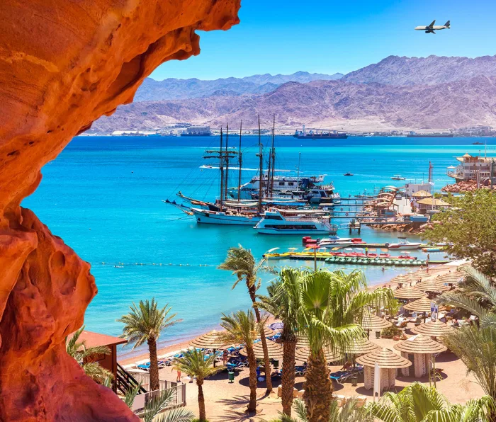 Eilat beach and marina, aqaba, jordan,