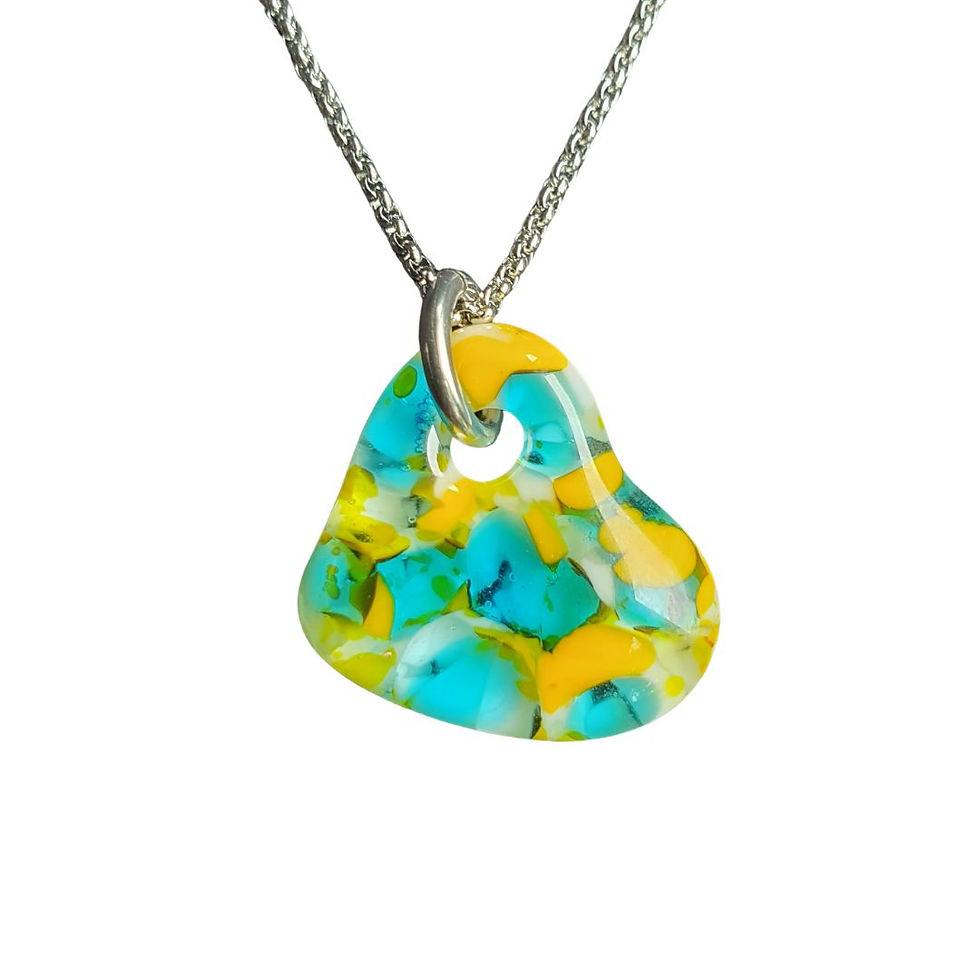 Jill Matthew Glass Heart Pendant Sunflower Sky