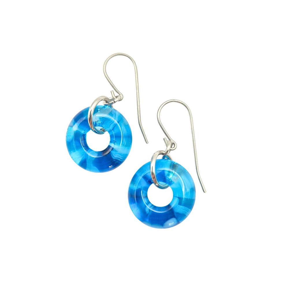 Jill Matthew NZ Fused Glass Artist - Glass Earrings - Oceania