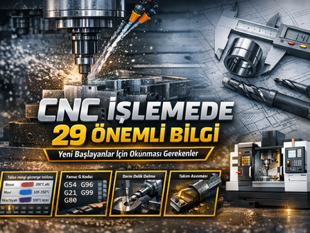 CNC İşlemede 29 Önemli Bilgi- Yeni Başlayanlar İçin Okunması Gerekenler