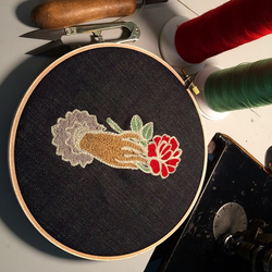 embroidered victorian hand