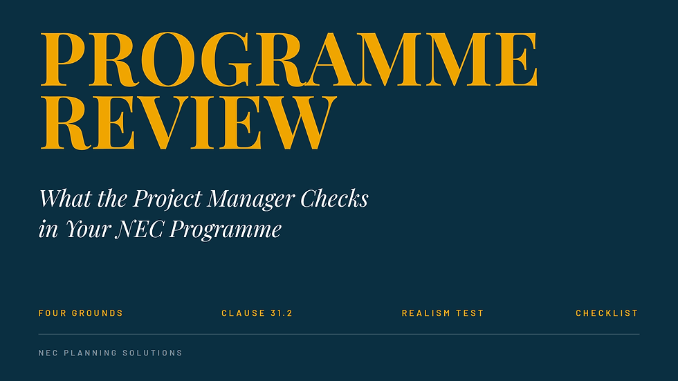 What the project manager checks when reviewing your NEC programme