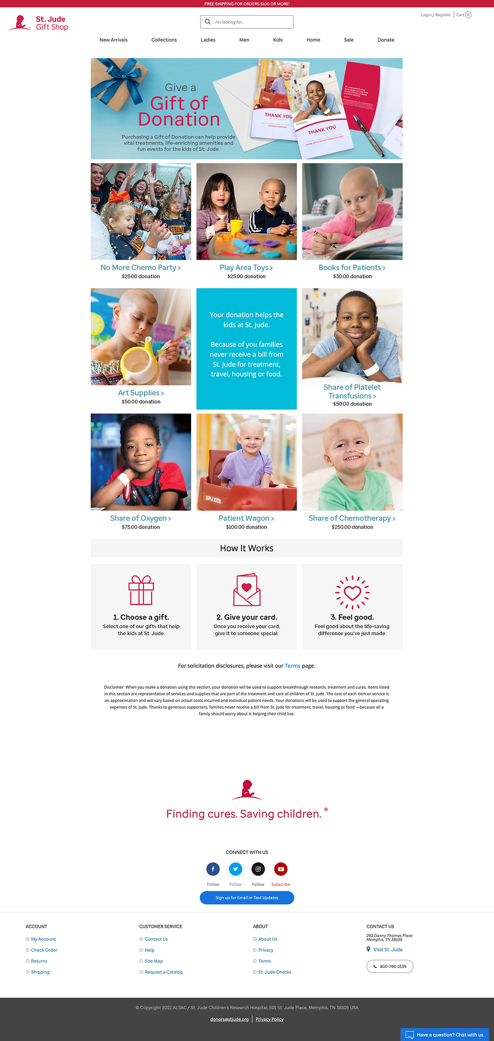 Gift of Donation Landing Page - Desktop