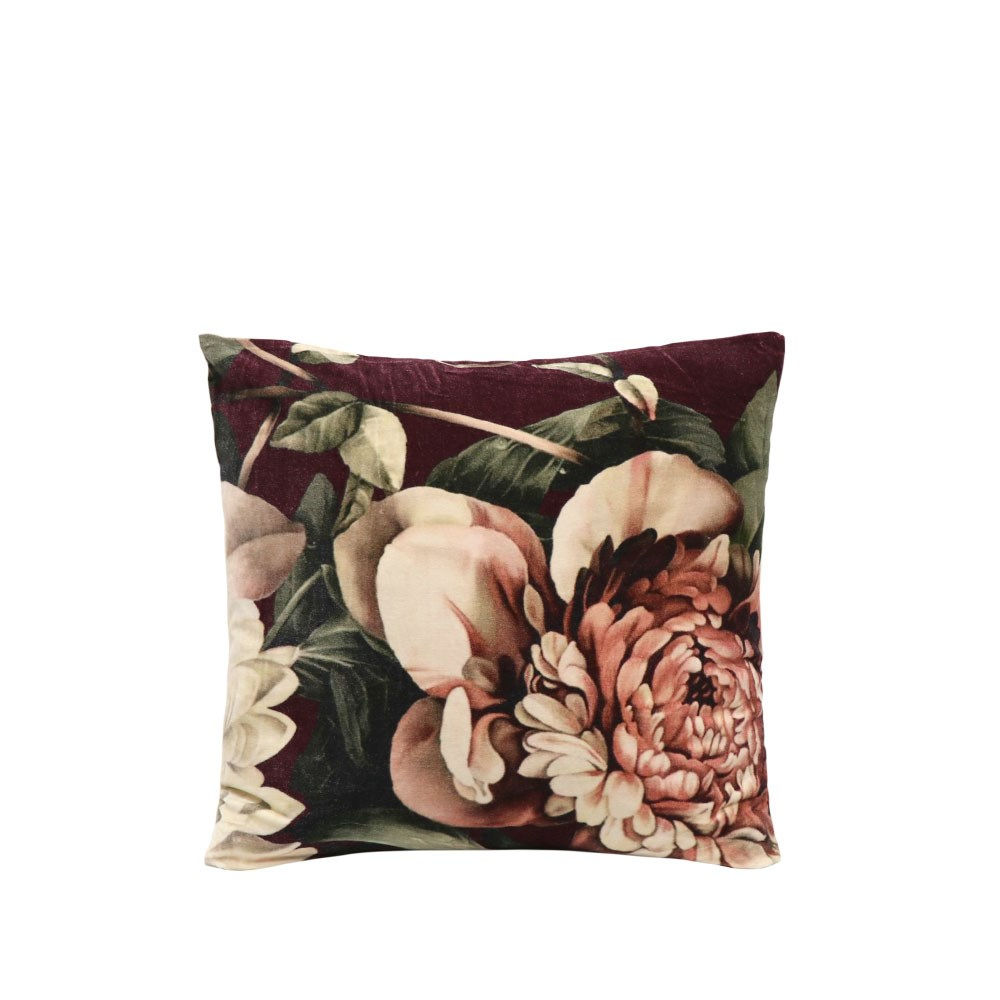 Sari Velvet Peony Cushion 60x60cm