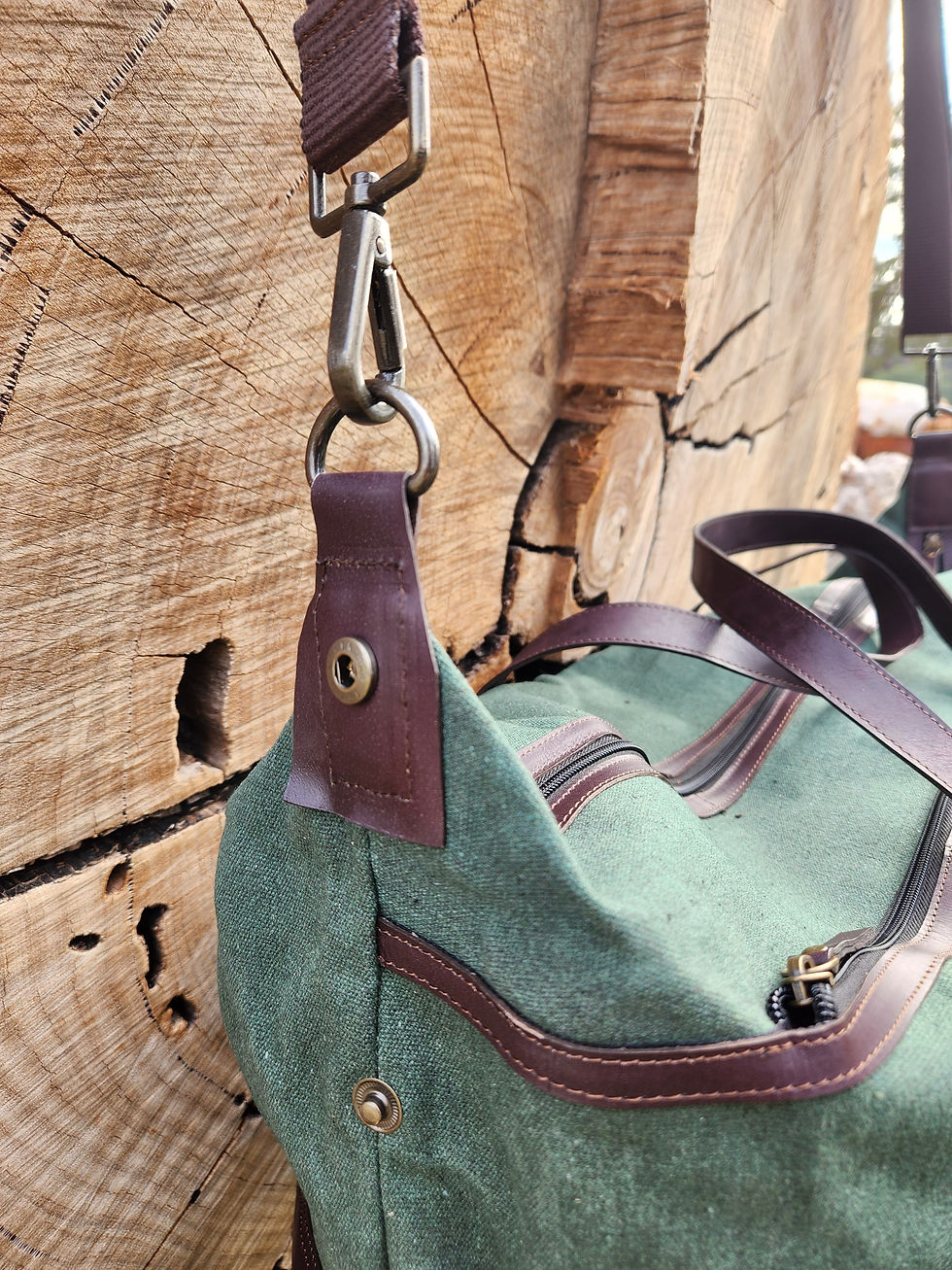 Thumbnail: The Karri - Canvas + Leather Overnight Duffle Bag