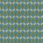 Happy People Fabric - Blue and Green