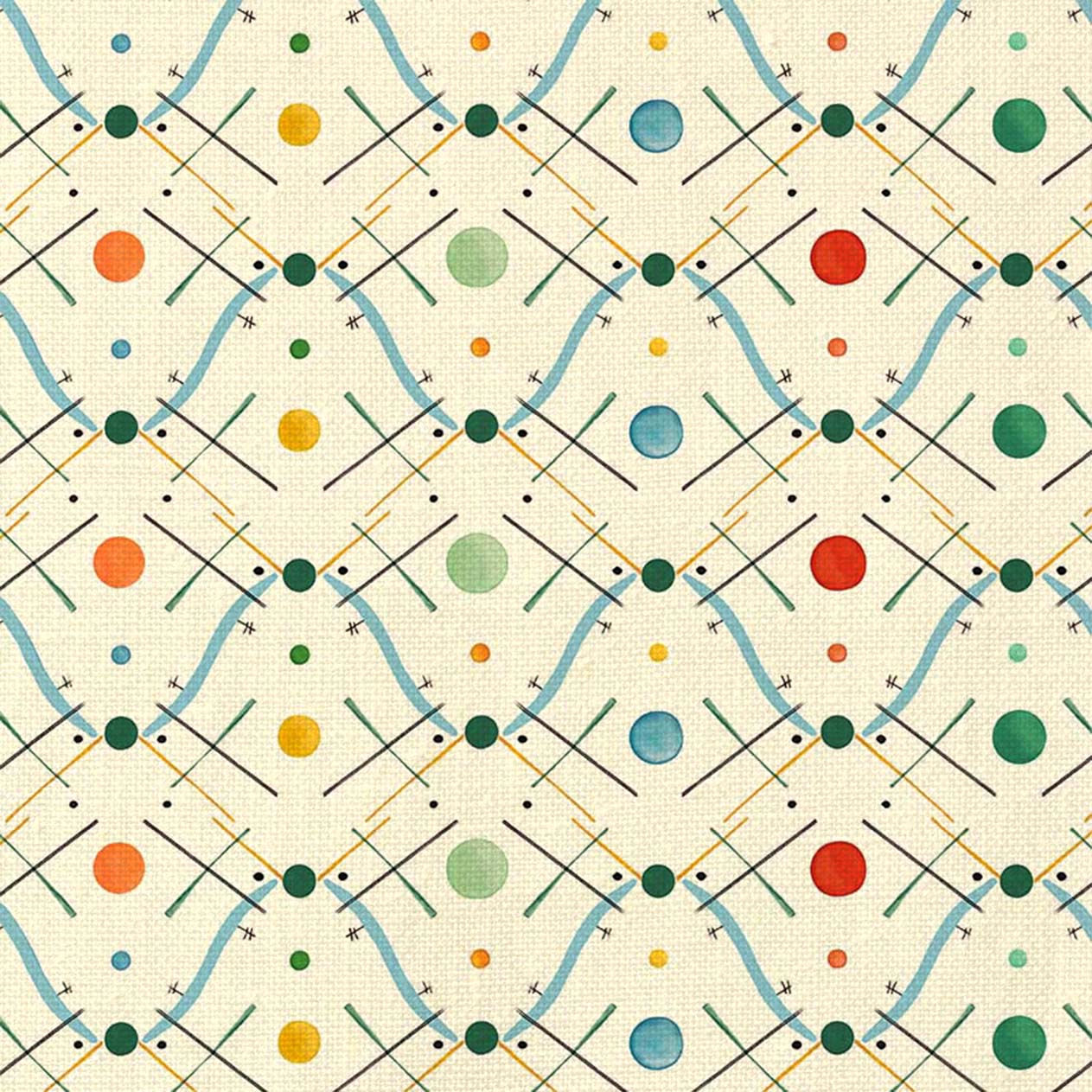 Improvisation 1 Fabric - Blue