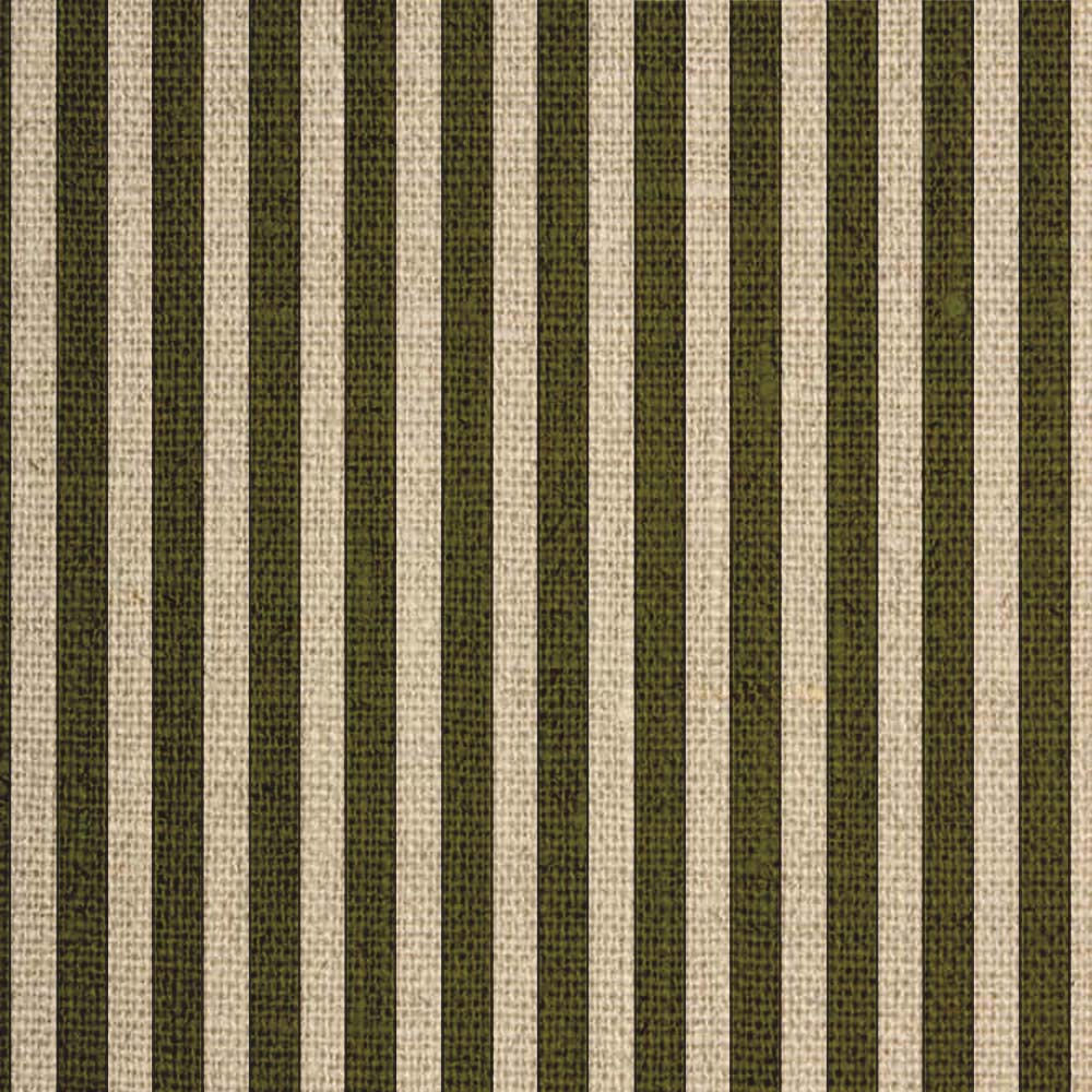 Tuscan Stripes Fabric - Natural & Moss