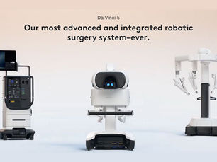 Promotional image of the da Vinci 5 robotic surgical system, which will be acquired by Clay County Medical Center through a state grant to expand surgical capabilities.